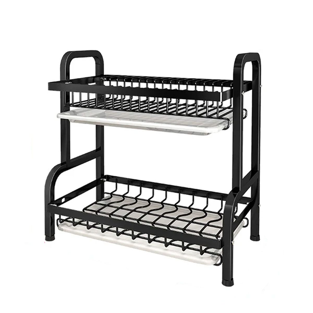 HYGGE - Escurridor de Platos 2 Niveles con Bandeja Extraible