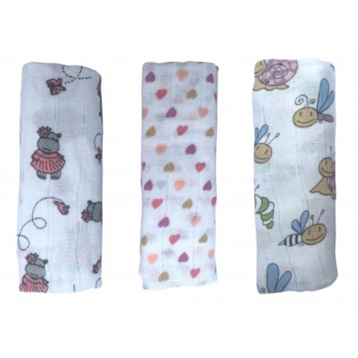 GENERICO - Pañal Bebé Tela Gasa - Estampado - Pack x3