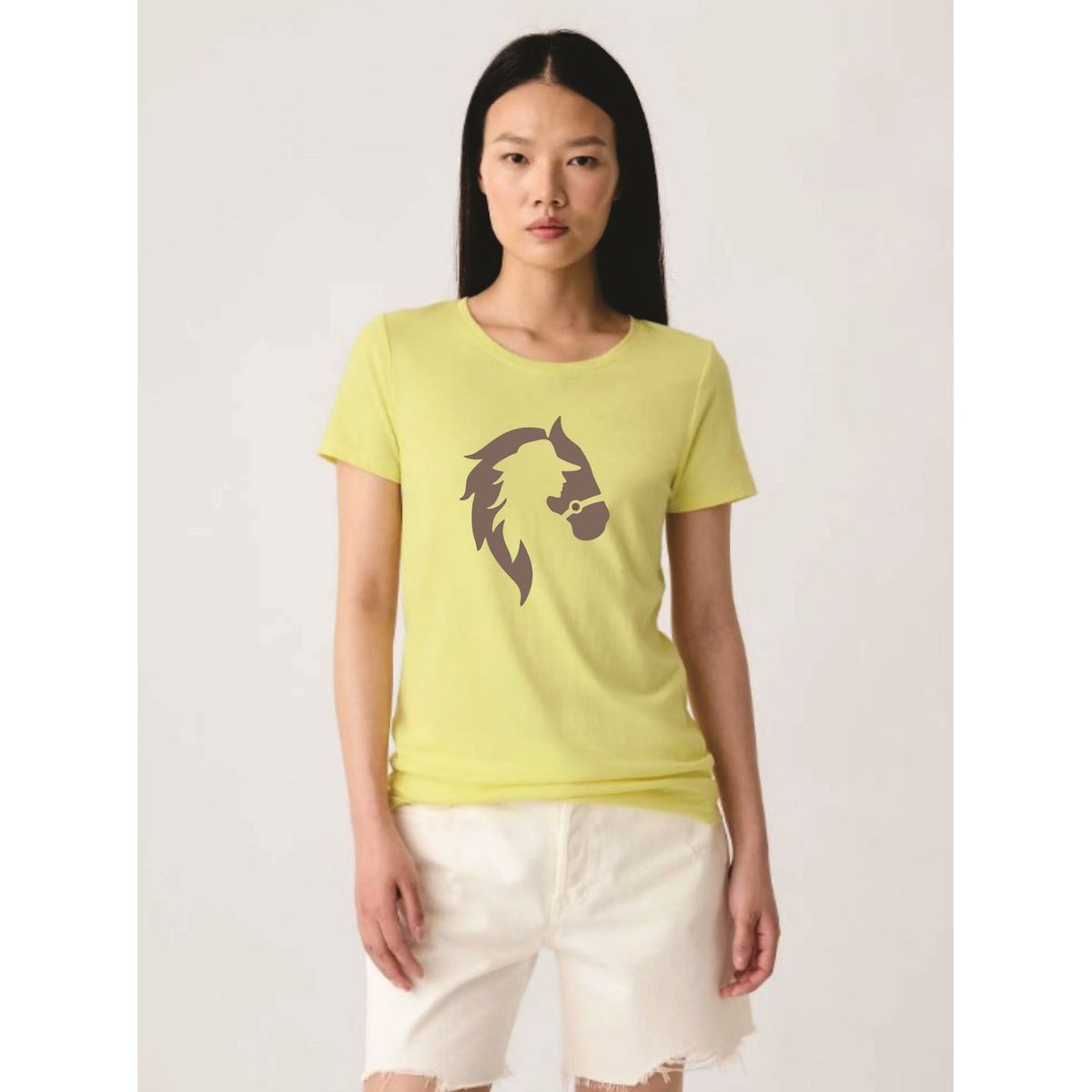 GENERICO - Polo Mujer diseño Rostro mujer - Amarillo