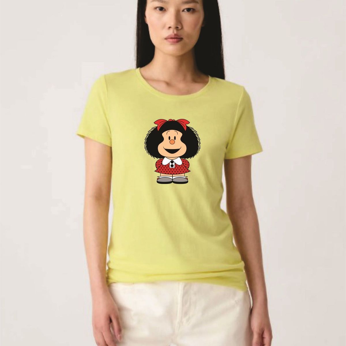 GENERICO - Polo Mujer diseño Mafalda - Nathalie Love It - Amarillo