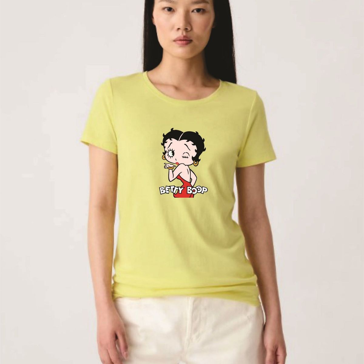 GENERICO - Polo Mujer diseño Nathalie Love It - Amarillo