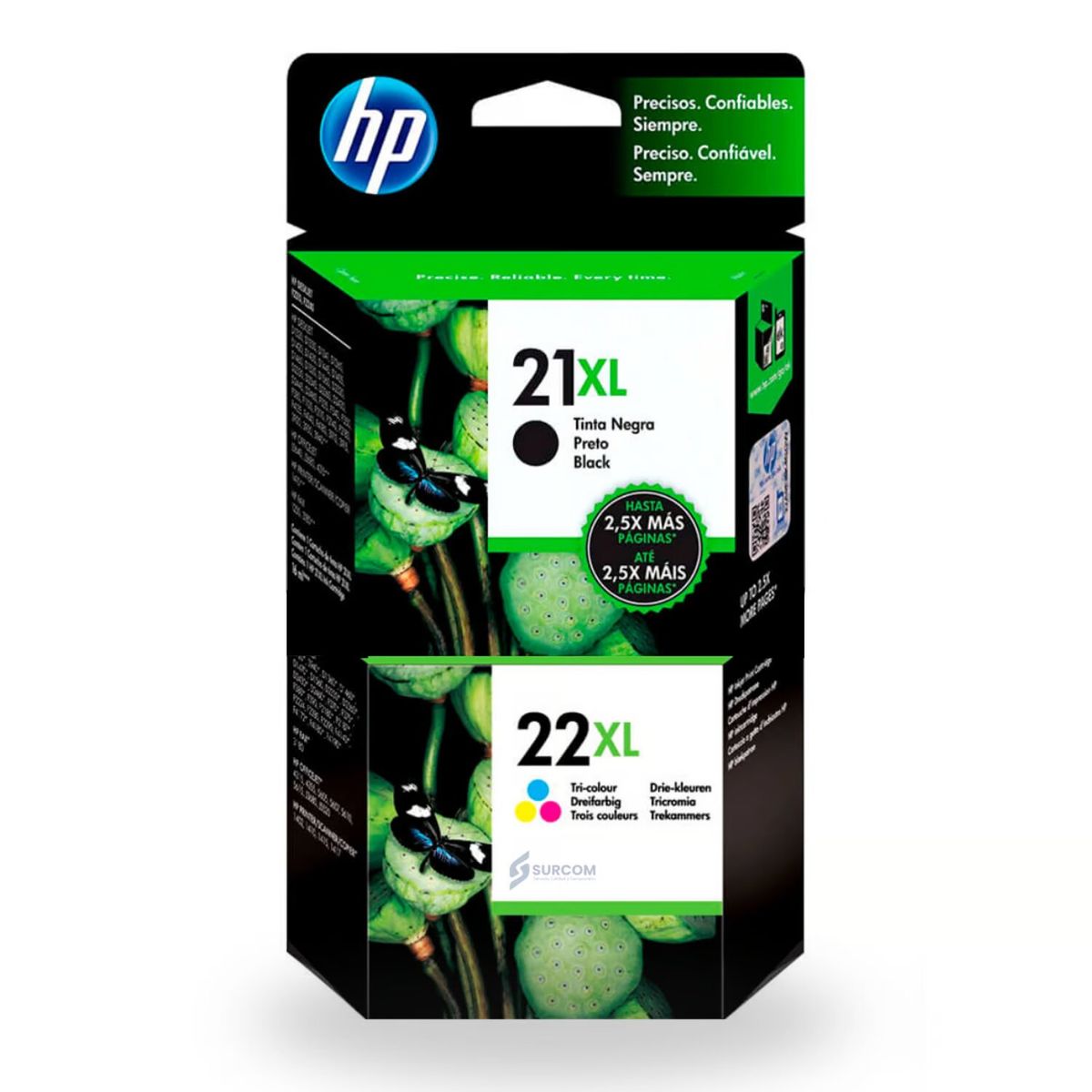 HP - Kit Tinta HP 21XL HP 22XL Negro Tricolor