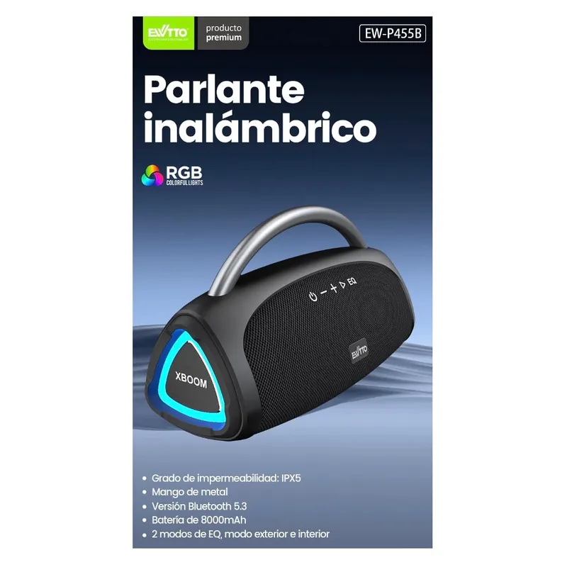 EWTTO - Parlante Ewtto Bluetooth EW-P455B 8000mAh 60W 14 horas