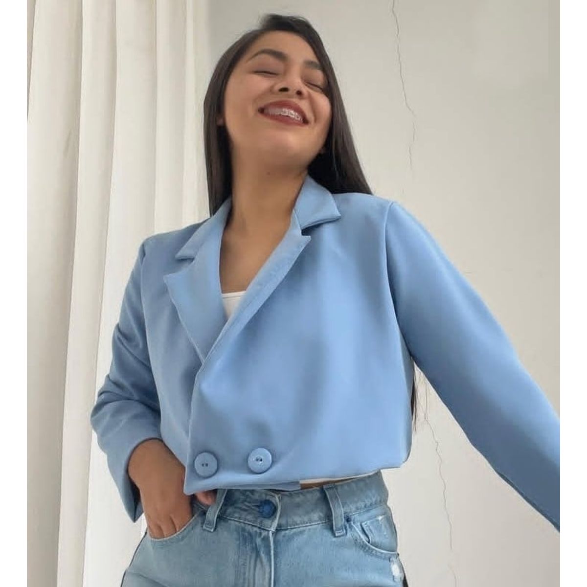 GENERICO - BLAZER CROP ELEGANTE PARA MUJER