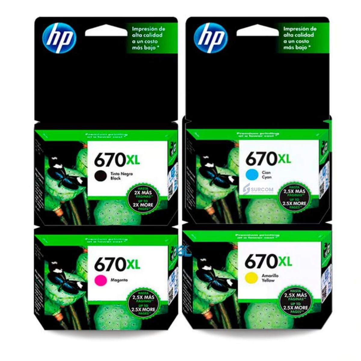 HP - Pack Cartuchos HP 670XL Black Cyan Magenta Yellow