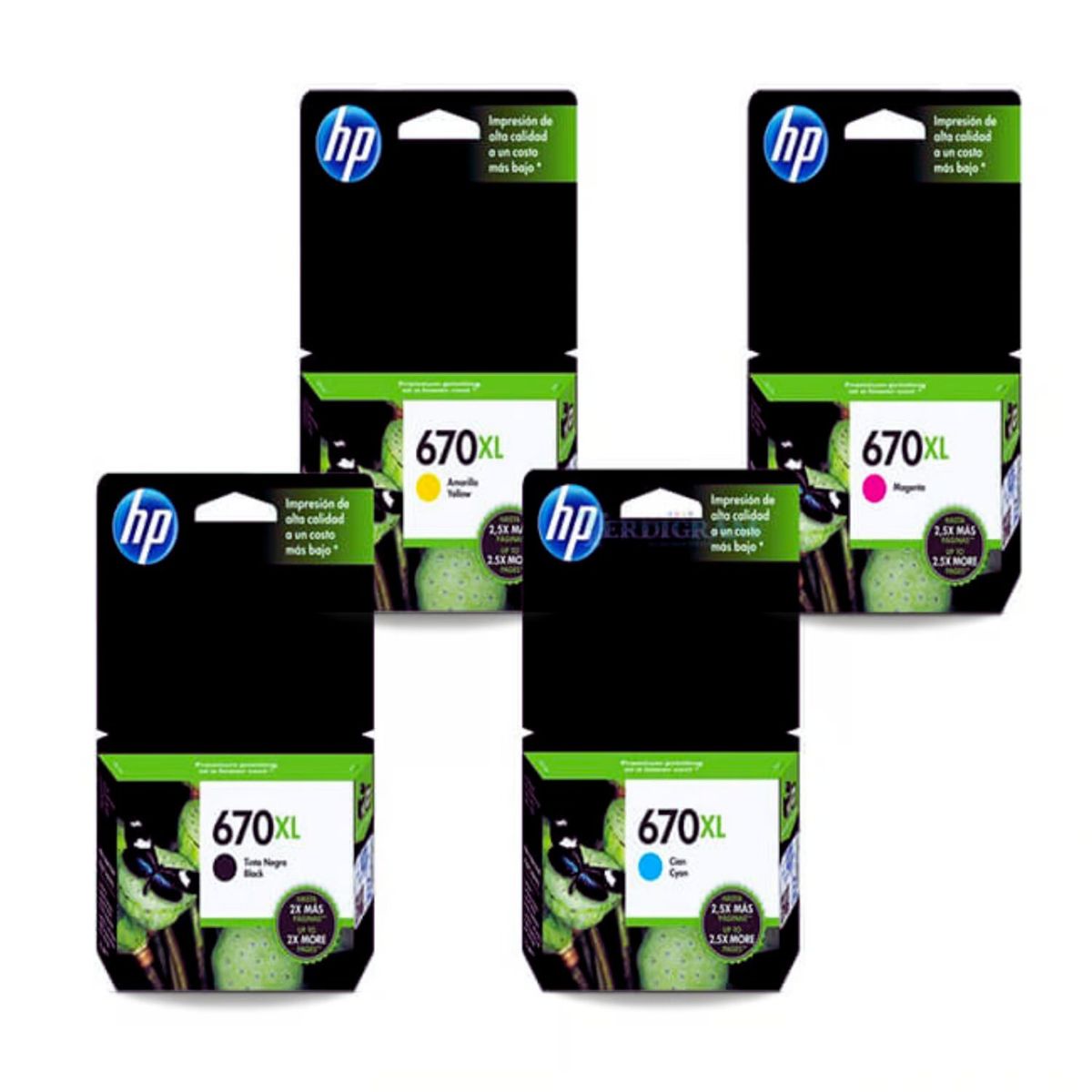HP - Pack Cartuchos HP 670XL Black Cyan Magenta Yellow