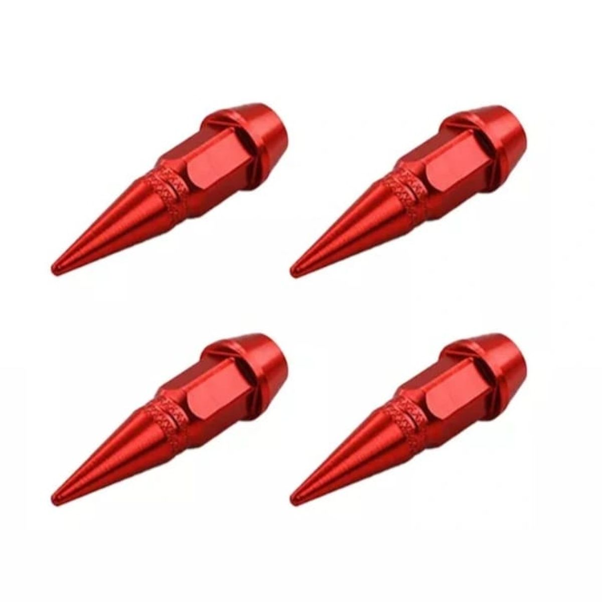GENERICO - TAPA DE PITON PUNTA MEDIANA CUBRE VALVULA 4 PCS ROJO