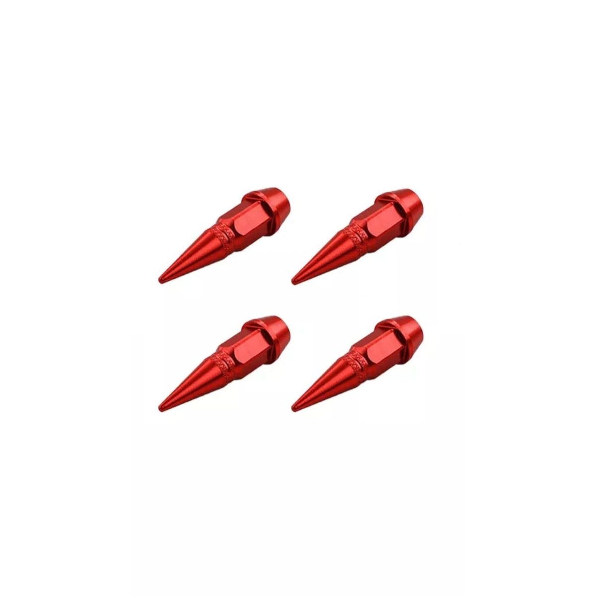 GENERICO - TAPA DE PITON PUNTA MEDIANA CUBRE VALVULA 4 PCS ROJO