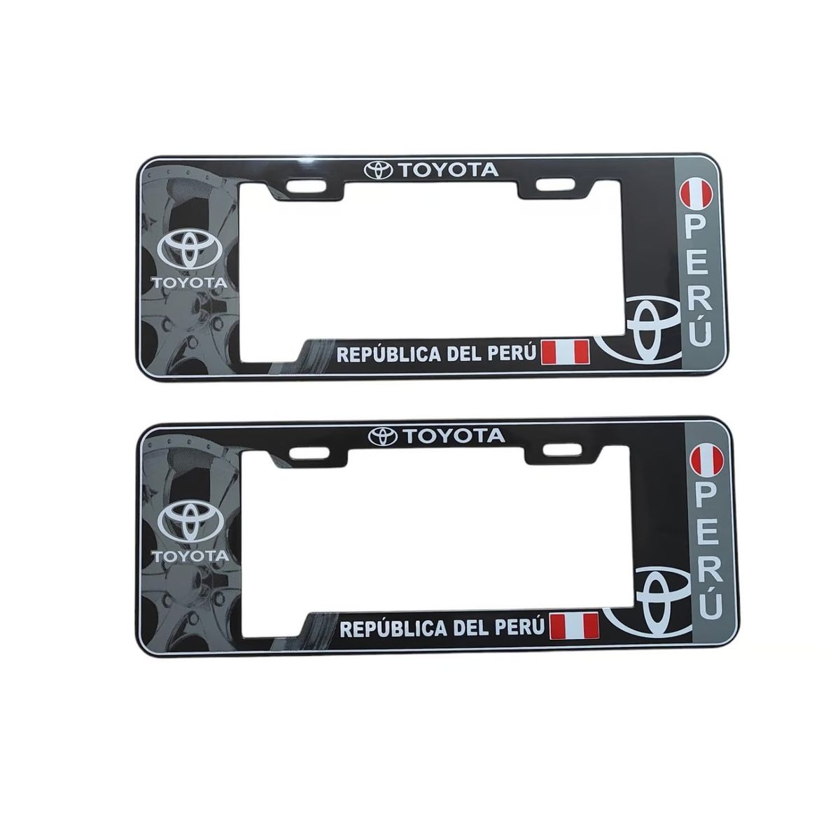 GENERICO - Porta Placa Modelo Europeo Toyota Perú Universal Negro