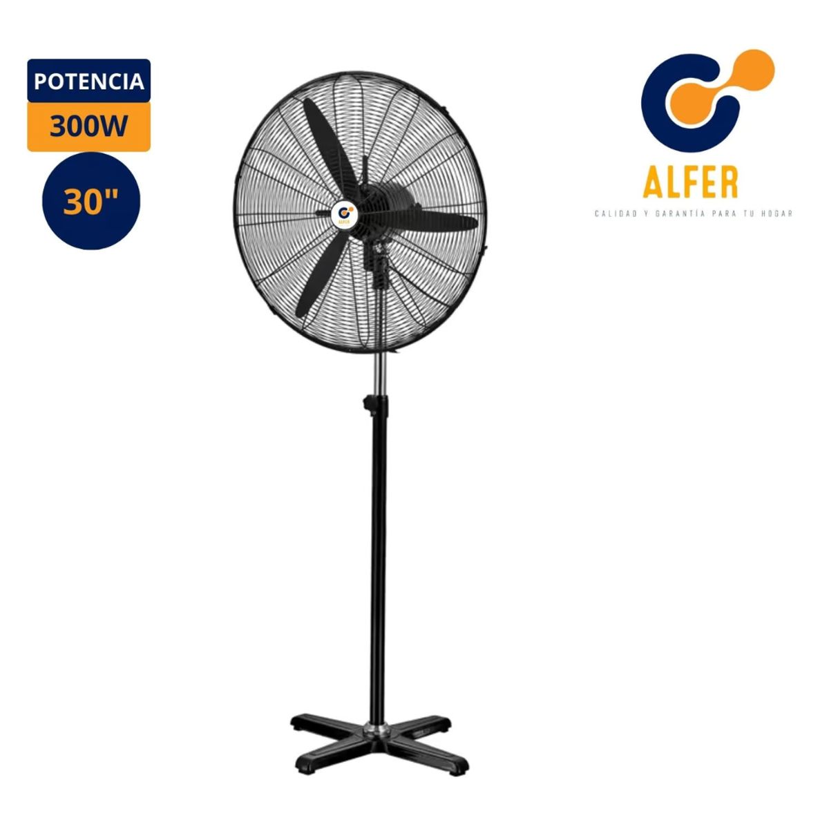 ALFER - Ventilador Industrial 30" Pulgadas 2 en 1 de 300W con Control Remoto