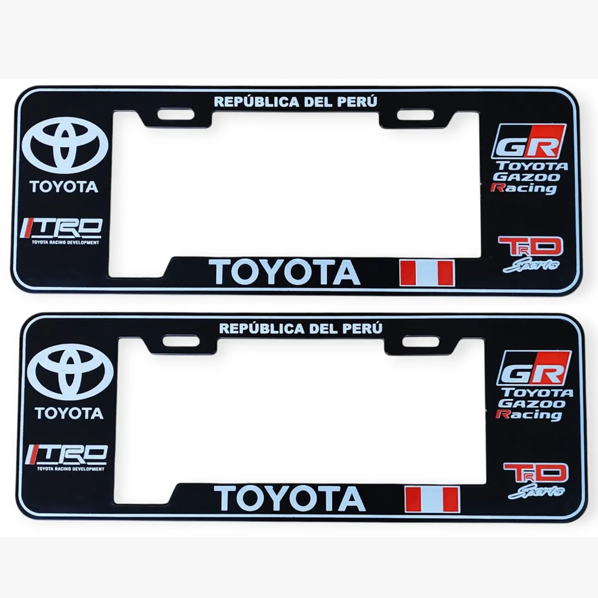 GENERICO - Porta Placa Modelo Europeo Toyota TRD Universal Negro