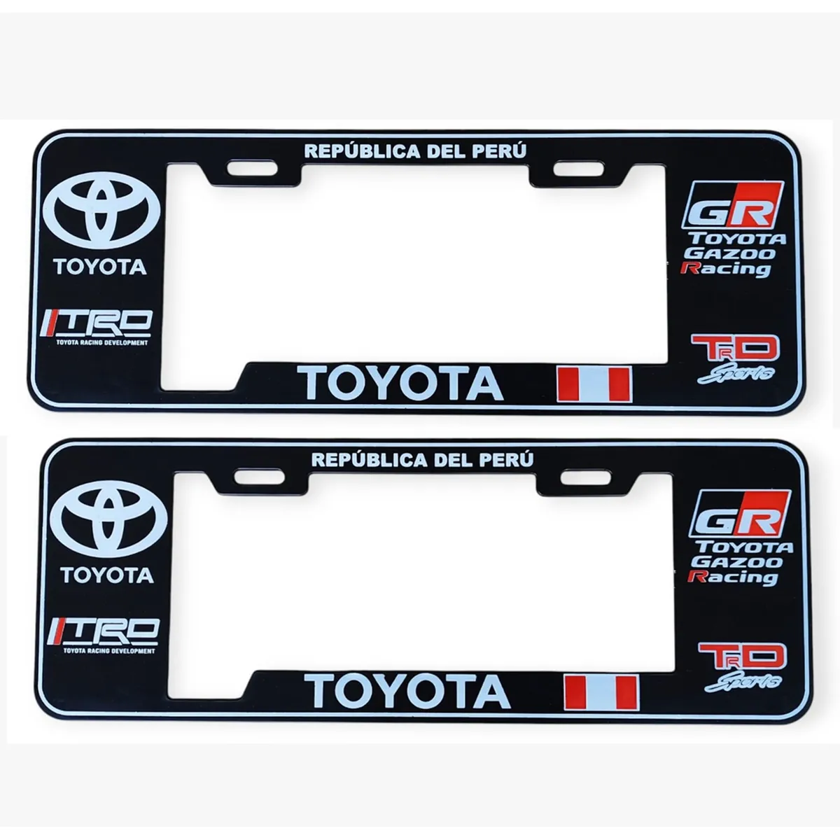 GENERICO - Porta Placa Modelo Europeo Toyota TRD Universal Negro