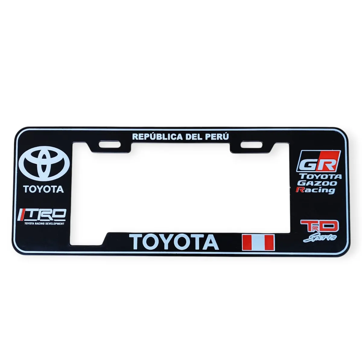 GENERICO - Porta Placa Modelo Europeo Toyota TRD Universal Negro