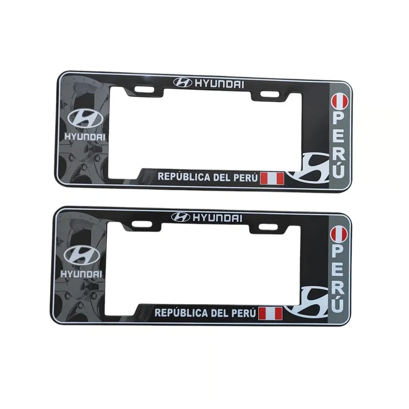GENERICO - Porta Placa Modelo Europeo Hyundai Perú Universal Negro
