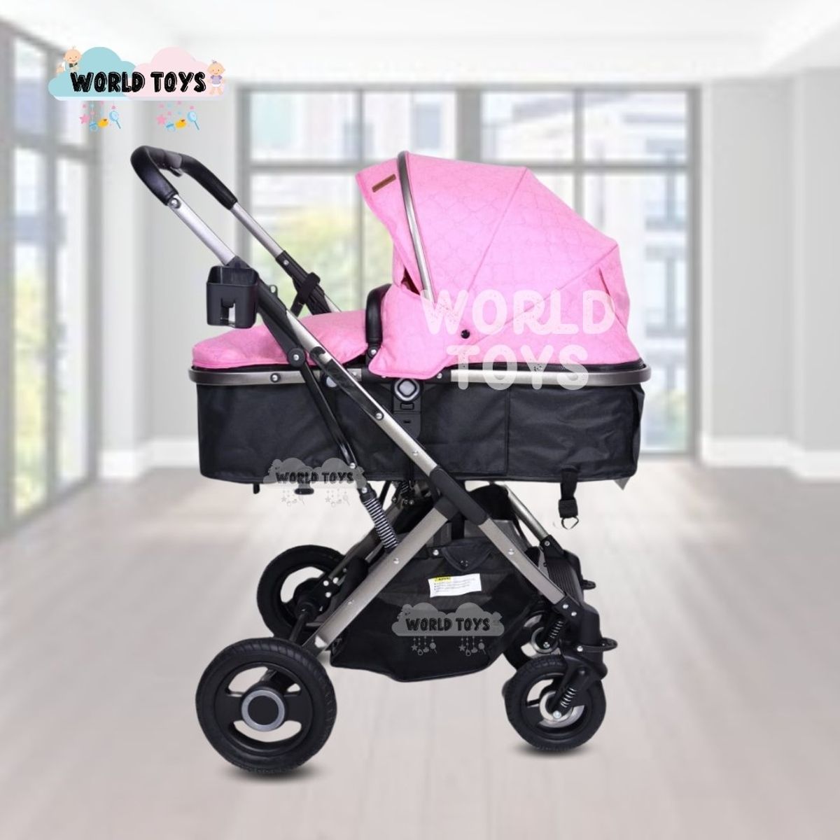 BABY - Coche Moisés con Porta Bebé «STAR VIP» Pink