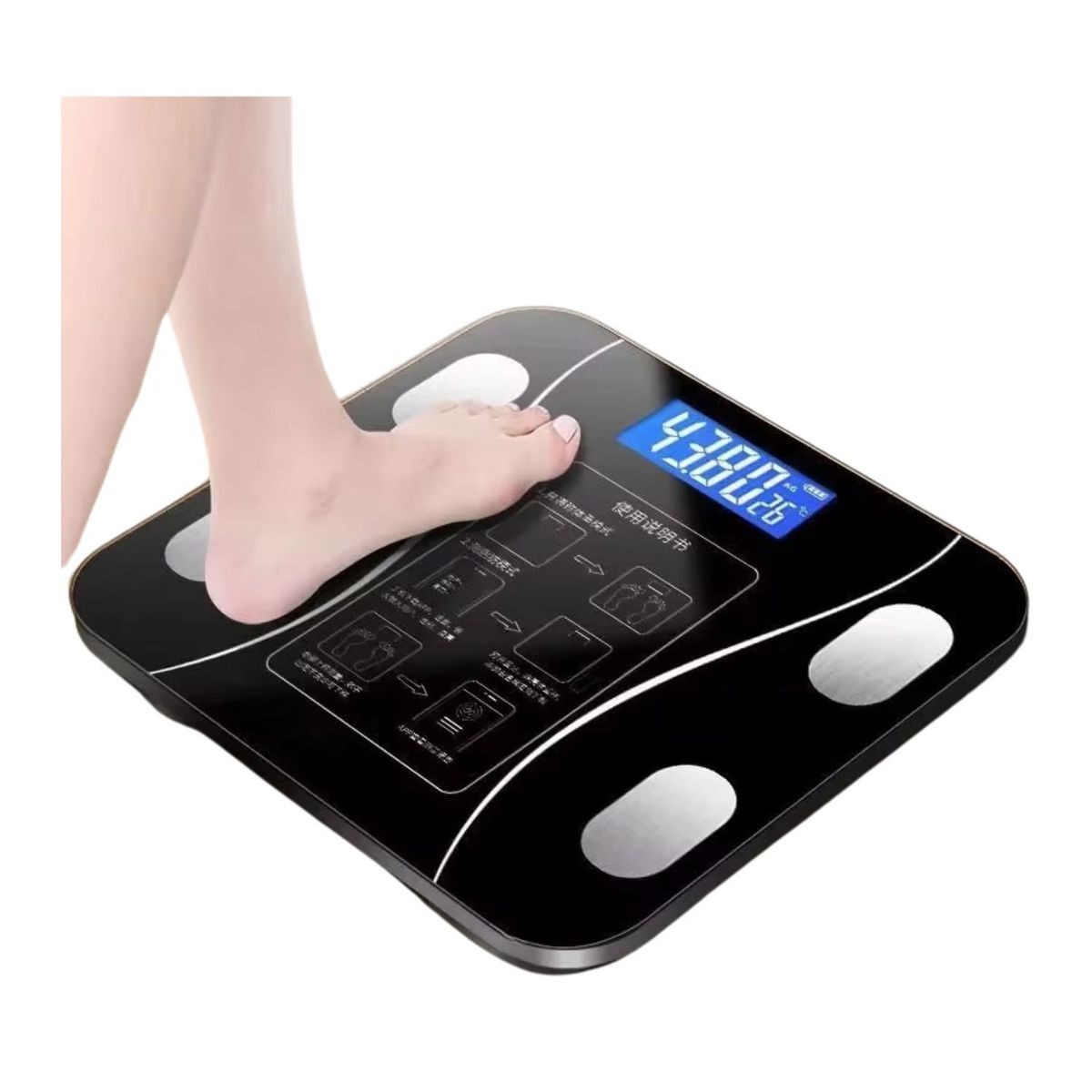 GENERICO - Balanza Inteligente para Peso Corporal - Color Negro