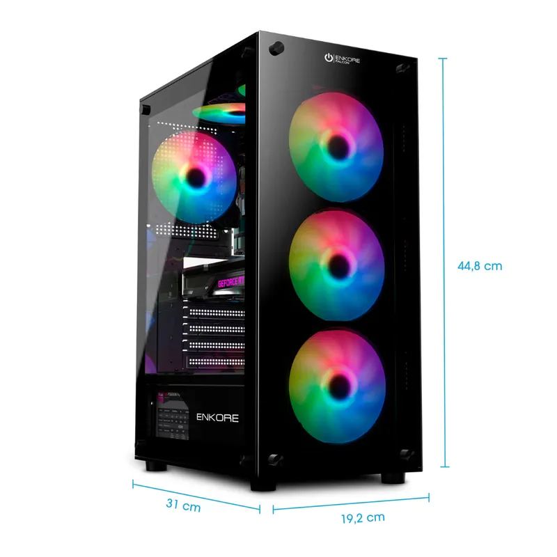 MICRONICS - Case Para Pc Gamer Enkore Falcon Enc 5000 Rgb 4 Fan