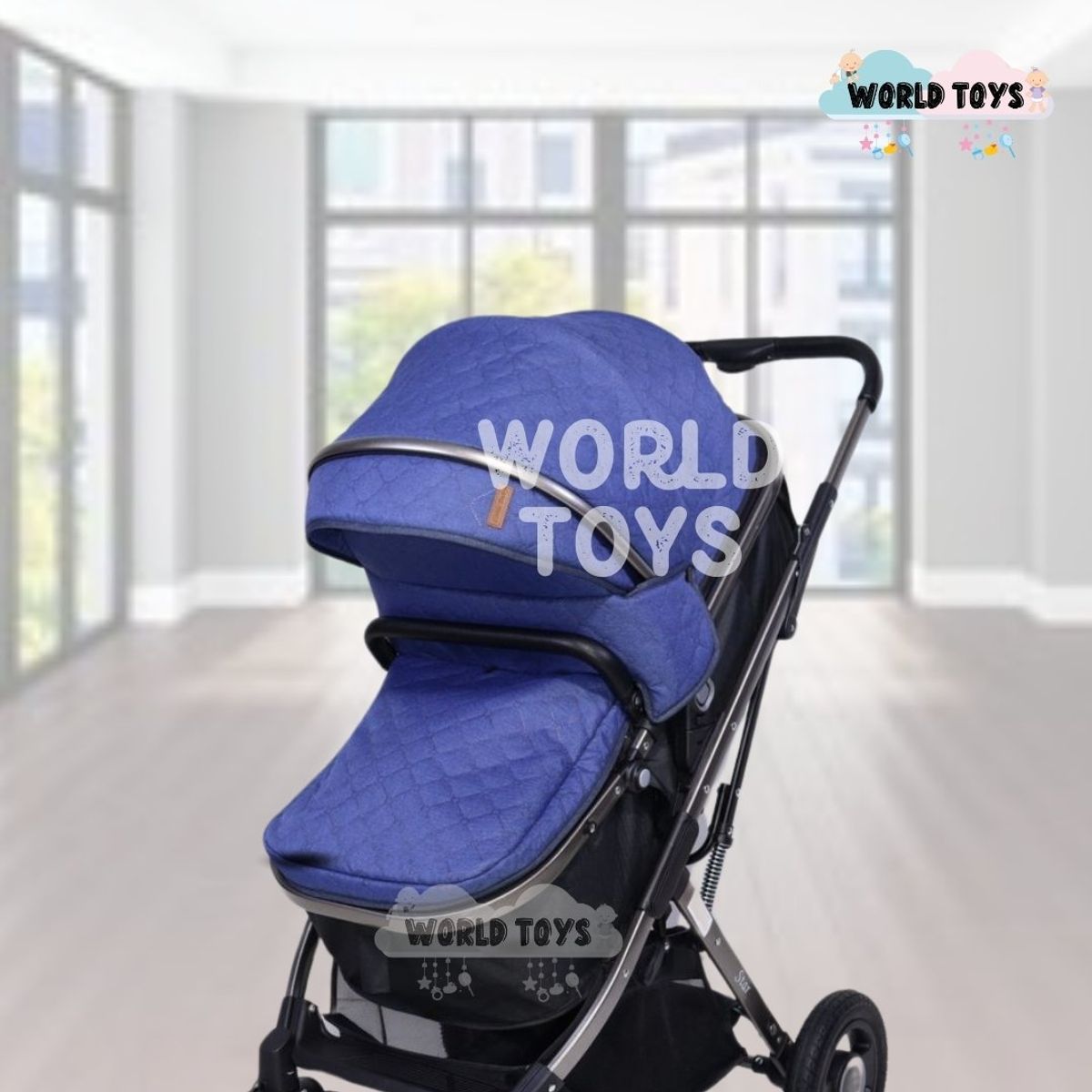 BABY - Coche Moisés con Mochila Pañalera «STAR» Blue