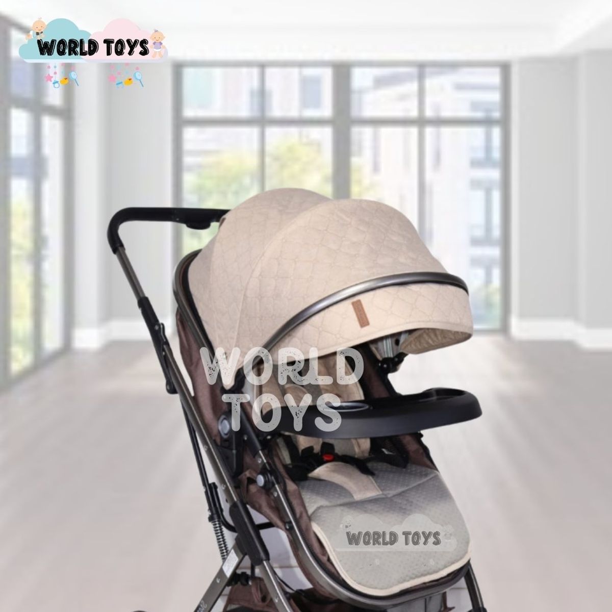 BABY - Coche Moisés con Mochila Pañalera «STAR» Beige