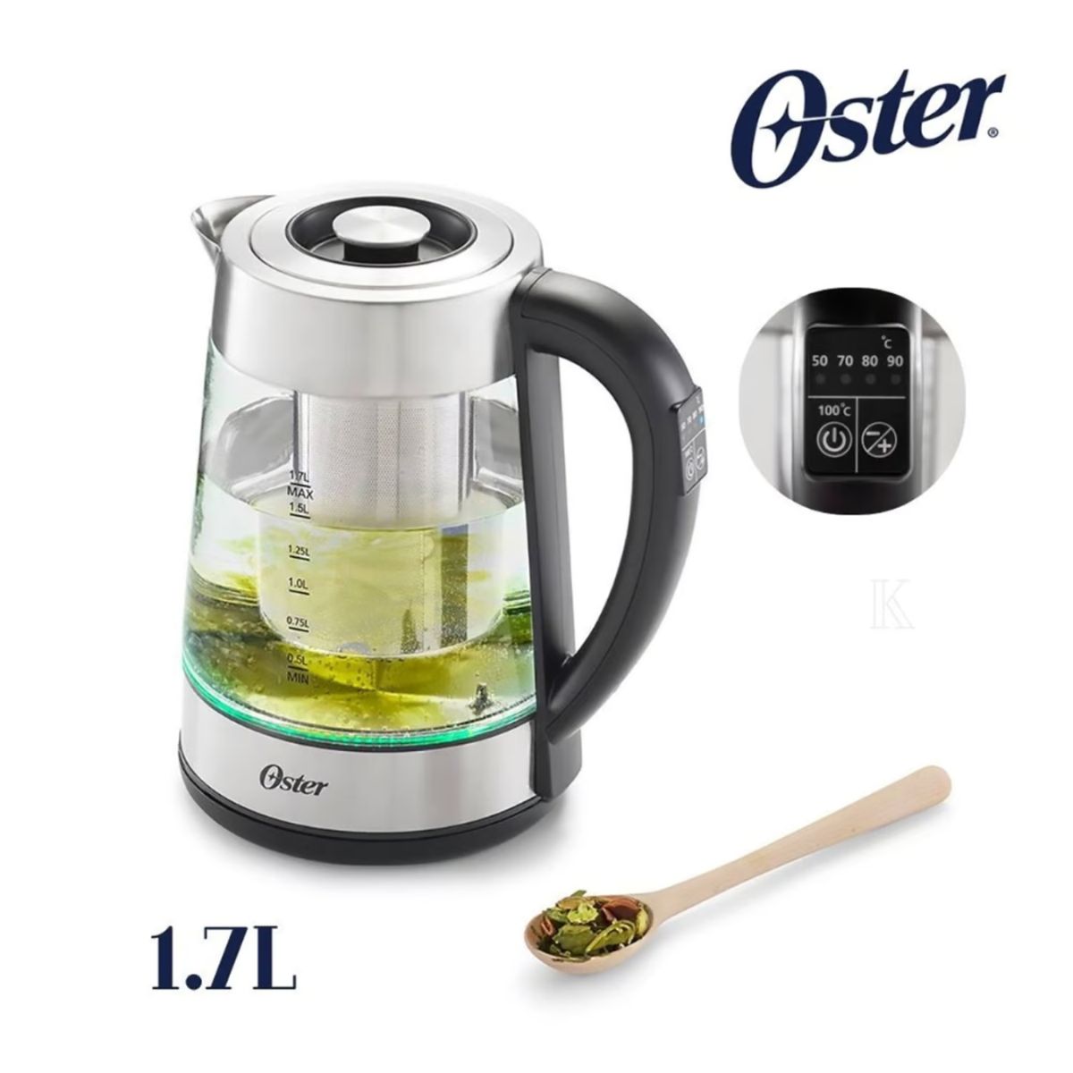 OSTER - Hervidor Eléctrico de Vidrio Oster 1.7 Litros BVSTKT8990