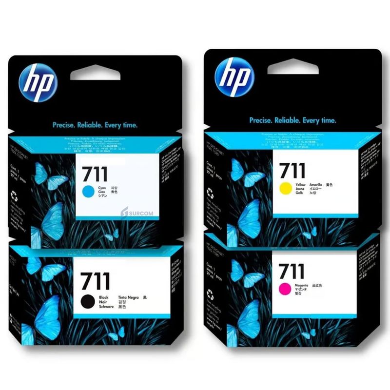 HP - Kit Tinta HP 711 29ml Cyan Magenta Amarillo Negro