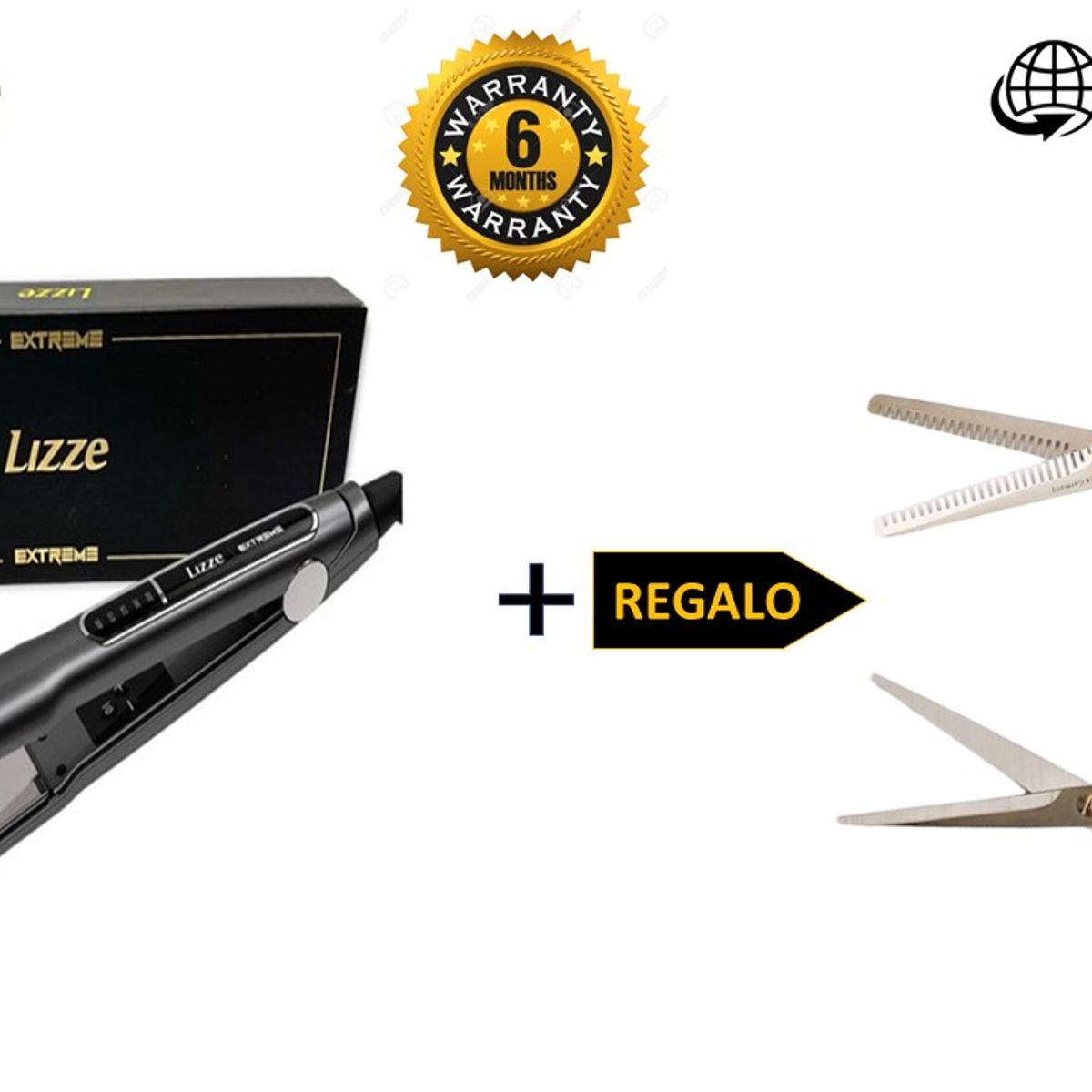 LIZZE - LIZZE PACK PLANCHA EXTREME + TIJERA FILO DULCE + TIJERA ENTRESACADORA