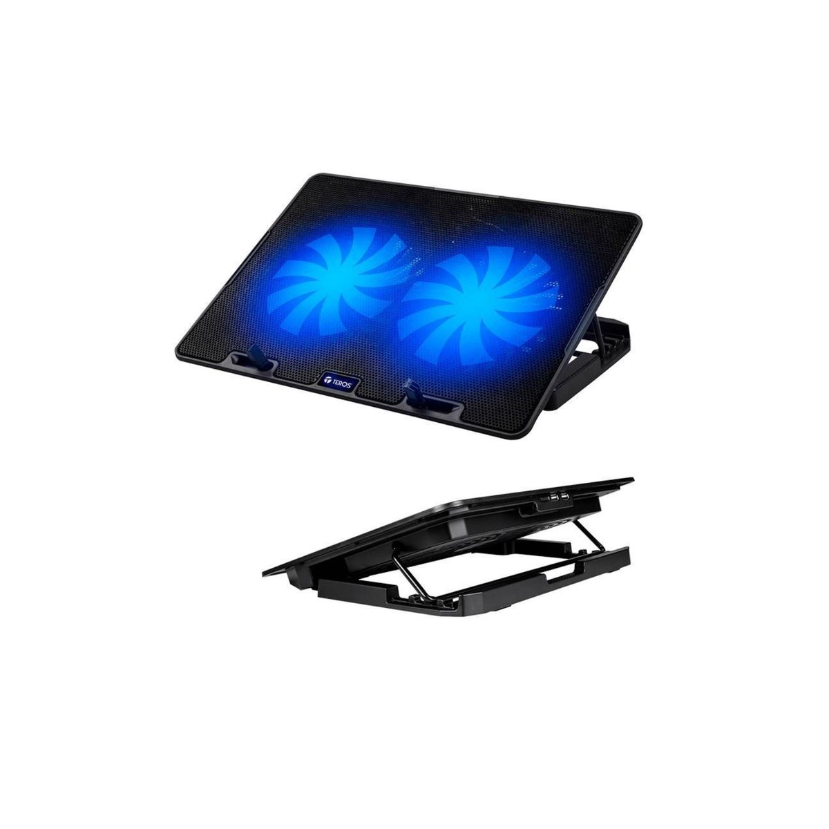 OEM - COOLER PARA LAPTO TEROS CON DOBLE VENTILADOR Y DOBLE PUERTO USB