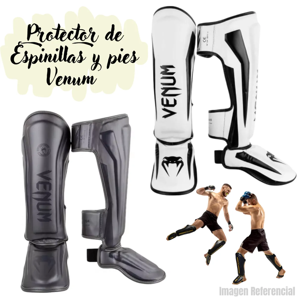 GENERICO - Canilleras Espinilleras para Artes Marciales - BN