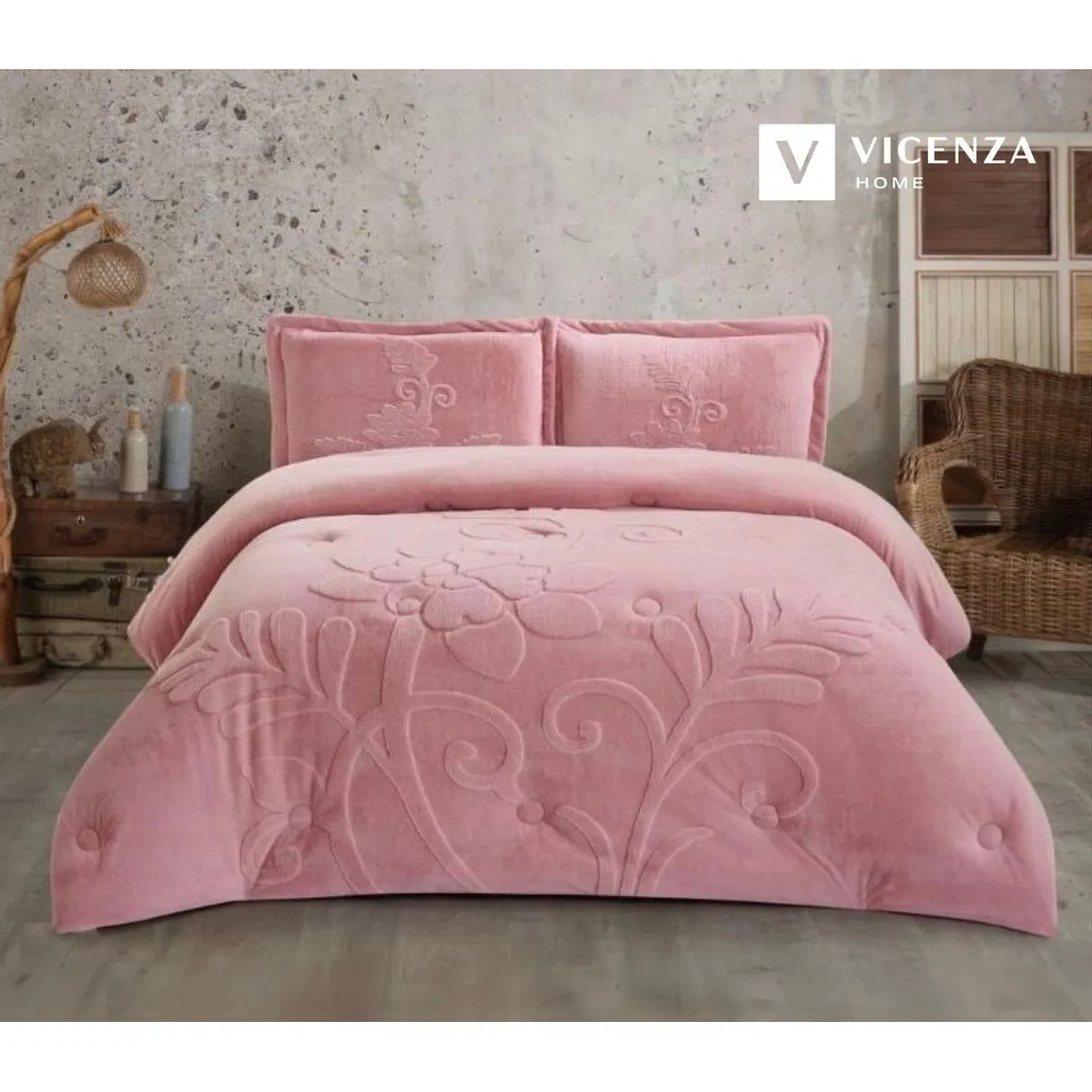 VENECIA - Set de Edredón 2Pz de Piel conejo c/ Piel de Ángel de 5 Piezas 100% Premium