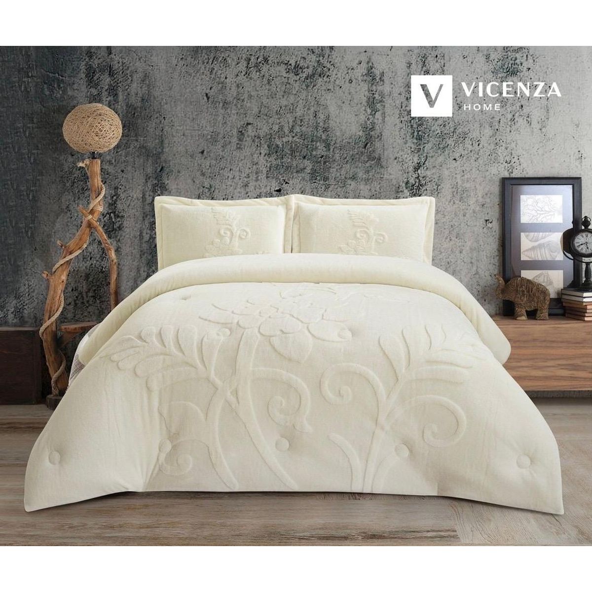 VENECIA - Set de Edredón 2Pz de Piel conejo c/ Piel de Ángel de 5 Piezas 100% Premium