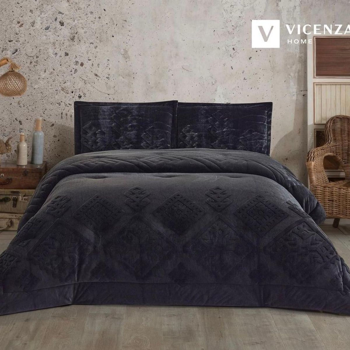 VENECIA - Set de Edredón 2Pz de Piel conejo c/ Piel de Ángel de 5 Piezas 100% Premium