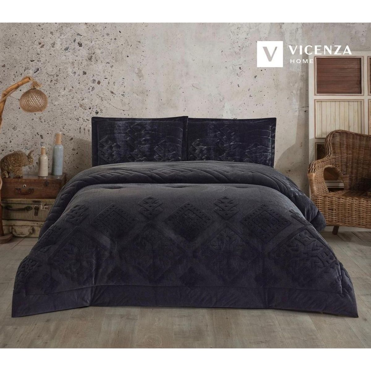 VENECIA - Set de Edredón 2Pz de Piel conejo c/ Piel de Ángel de 5 Piezas 100% Premium