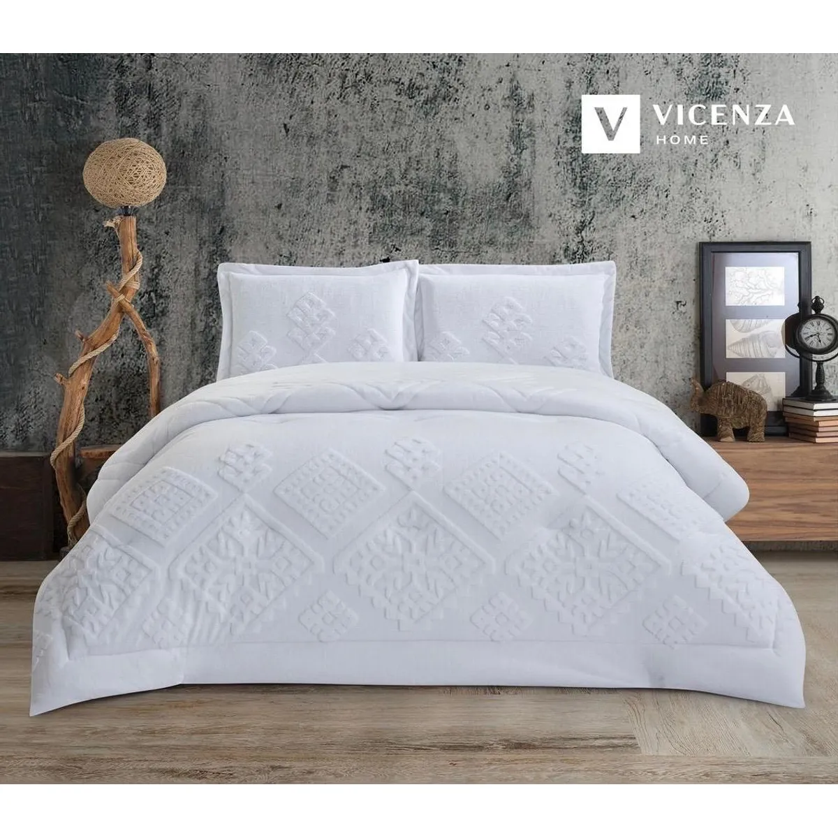 VENECIA - Set de Edredón QUEEN de Piel conejo c/ Piel de Ángel de 5 Piezas 100% Premium