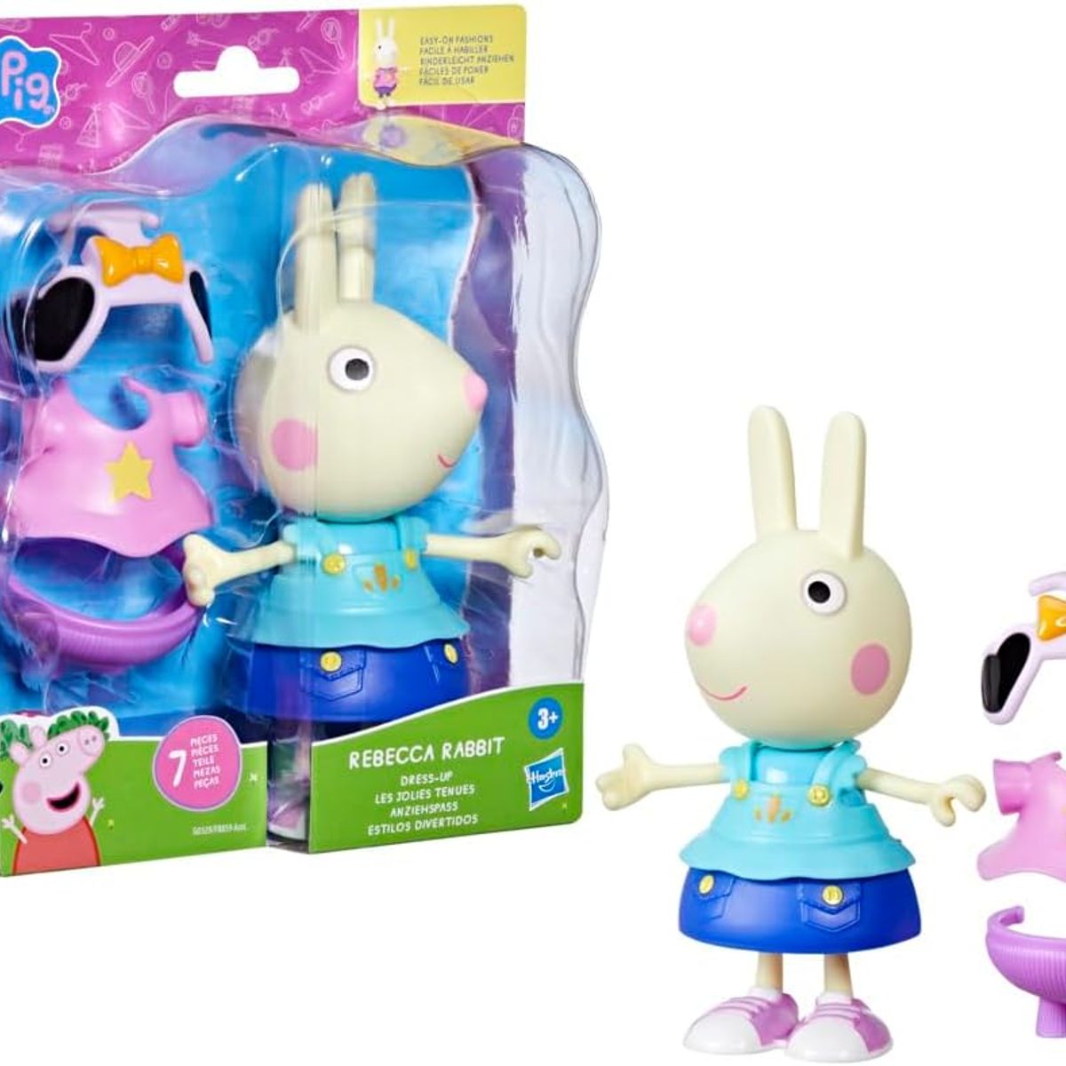 PEPPA PIG - Peppa Pig - Rebecca Liebre de 15cm con accesorios