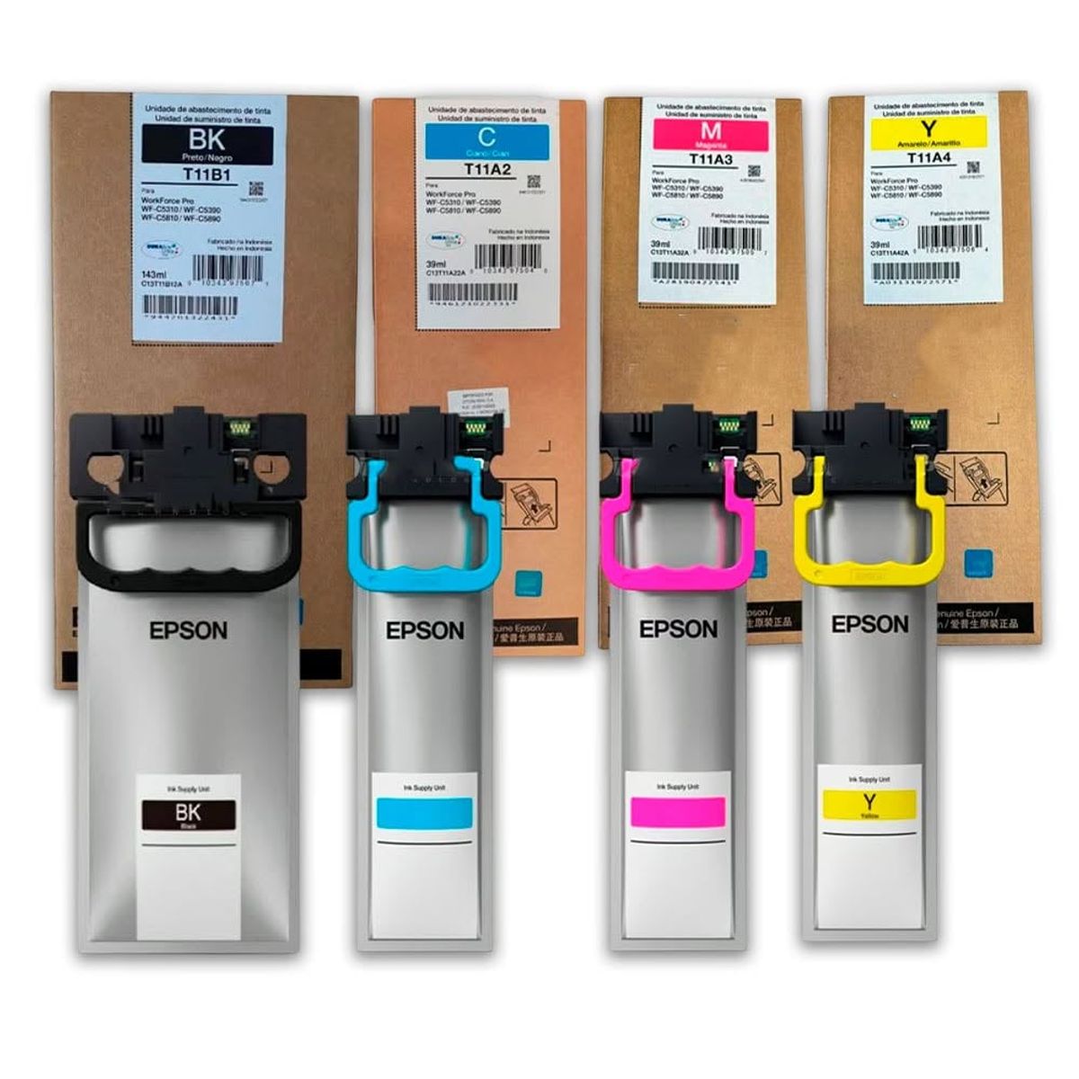 EPSON - Pack Cartucho Tinta Epson Bolsa Original WF-C5810/90 4 Colores 10K/5K