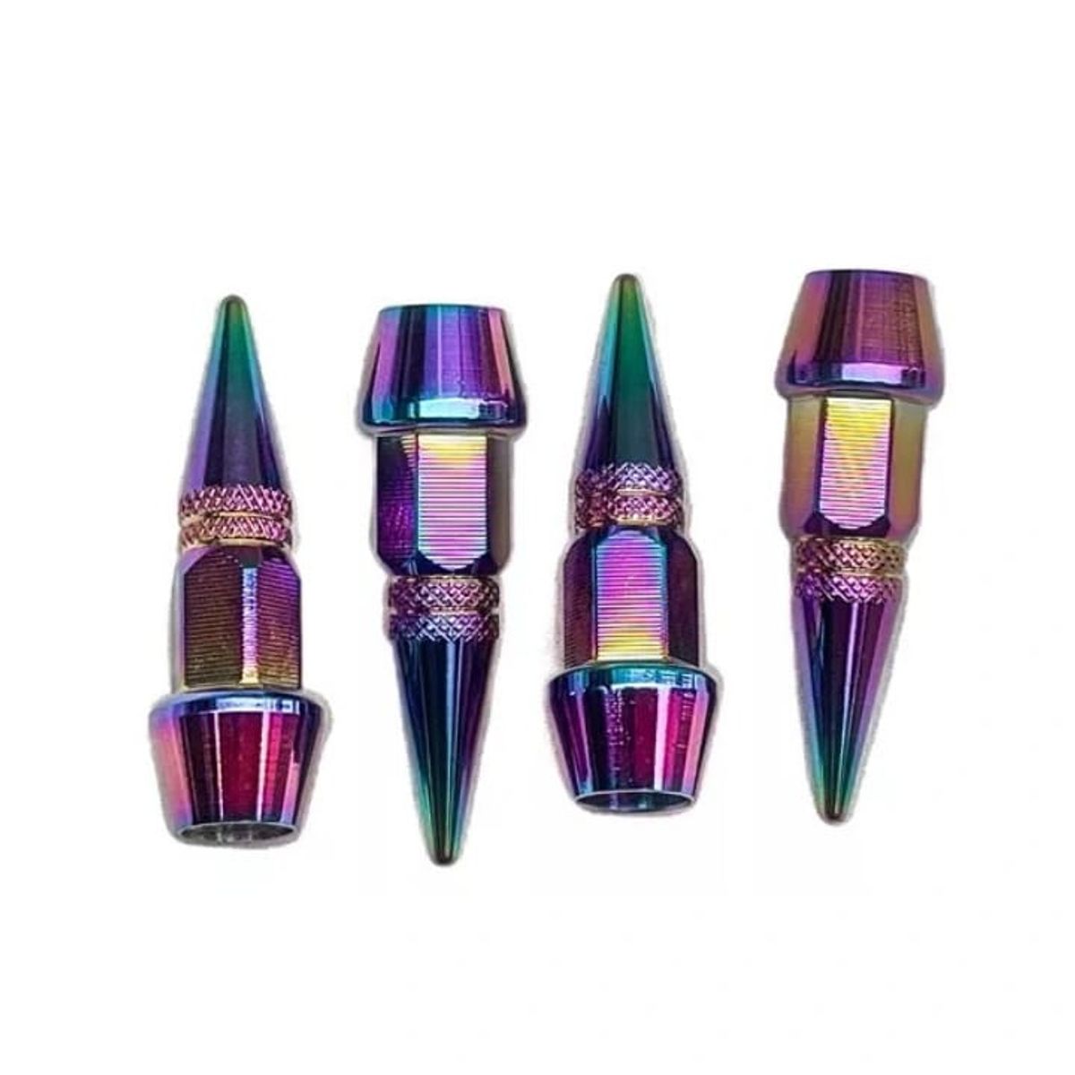 GENERICO - TAPA DE PITON PUNTA MEDIANA CUBRE VALVULA 4 PCS TORNASOLADO