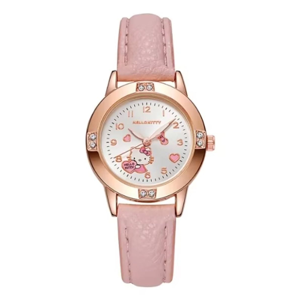OVOTOUMI - Reloj Hallokitty Correa Magnética Piedras preciosas-YEZ-Rosa