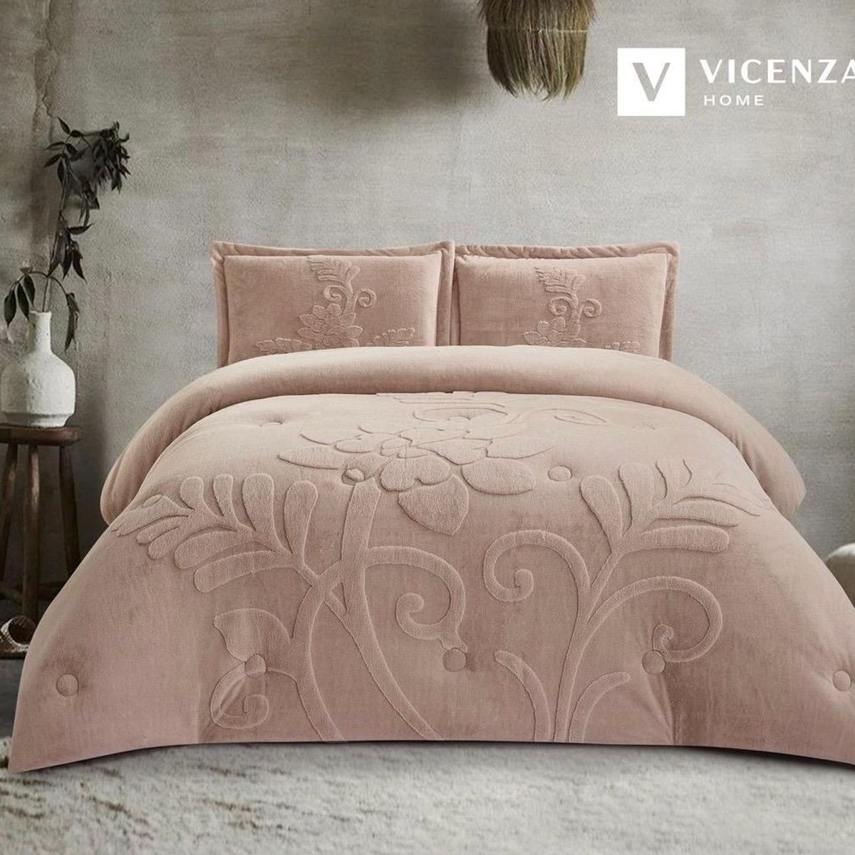 VENECIA - Set de Edredón KING de Piel conejo c/ Piel de Ángel de 5 Piezas 100% Premium