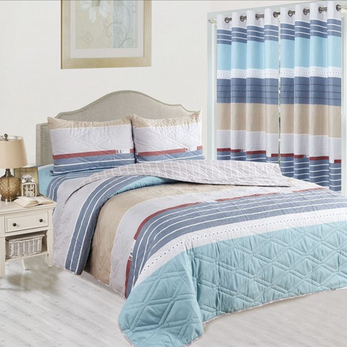 GENERICO - CUBRECAMA DE VERANO 7 PIEZAS 2 PLAZAS