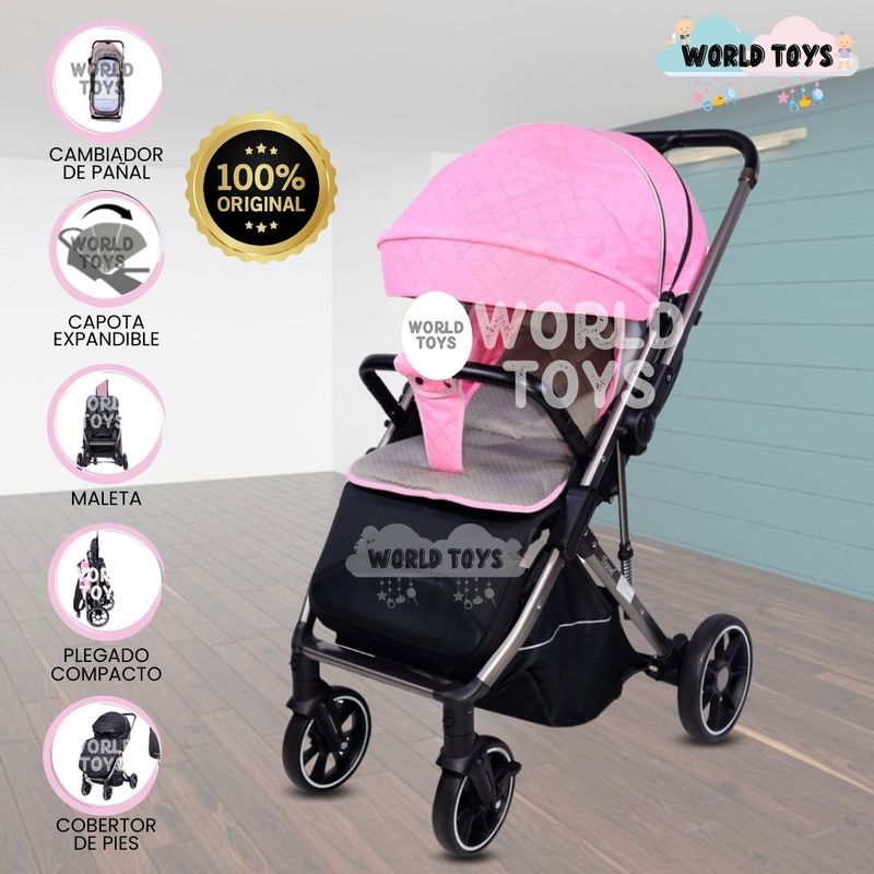BABY - Coche de Paseo Maleta  «LIVANO TRAVEL» Pink