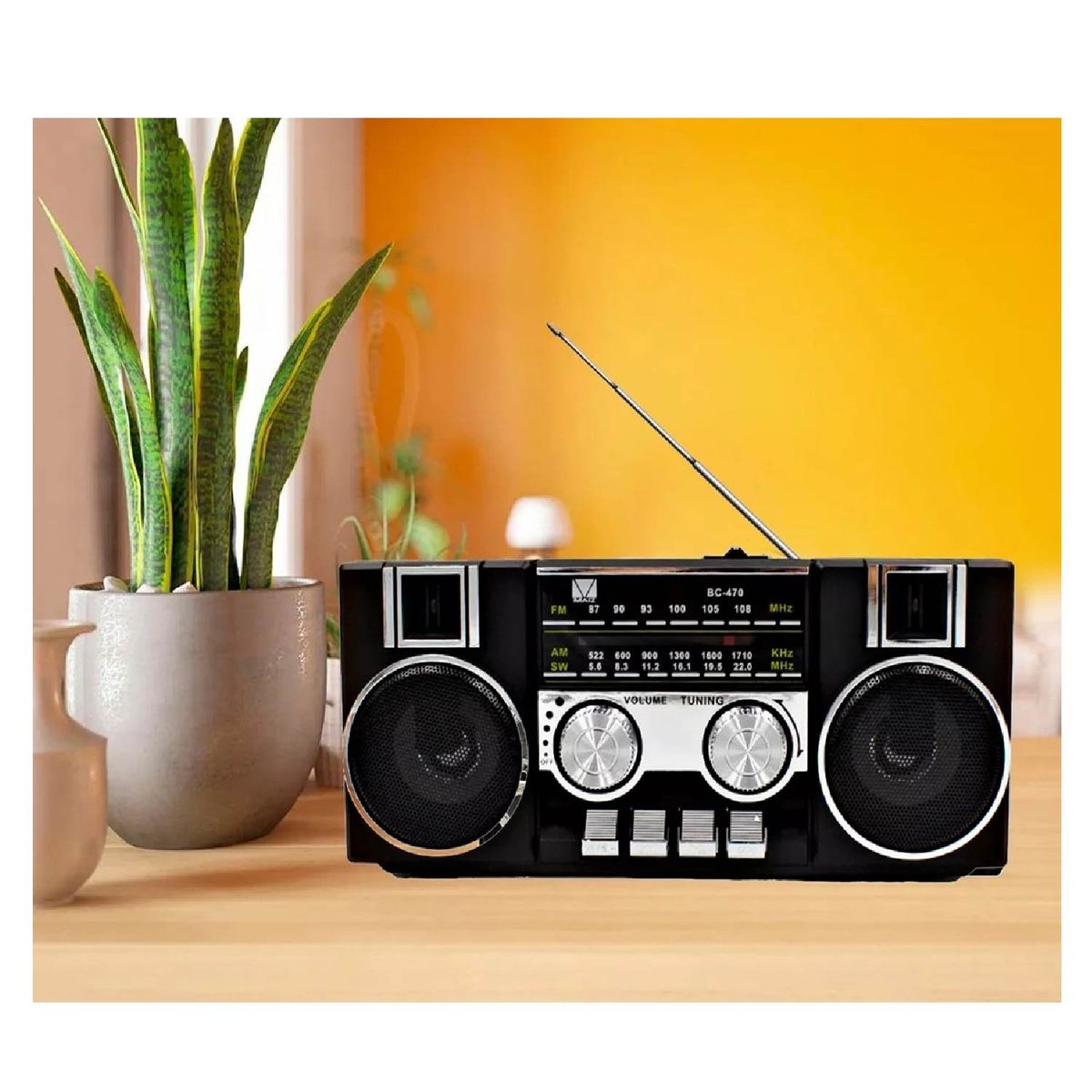 GENERICO - Radio Portatil AM FM Retro Vintage Parlante Bluetooth