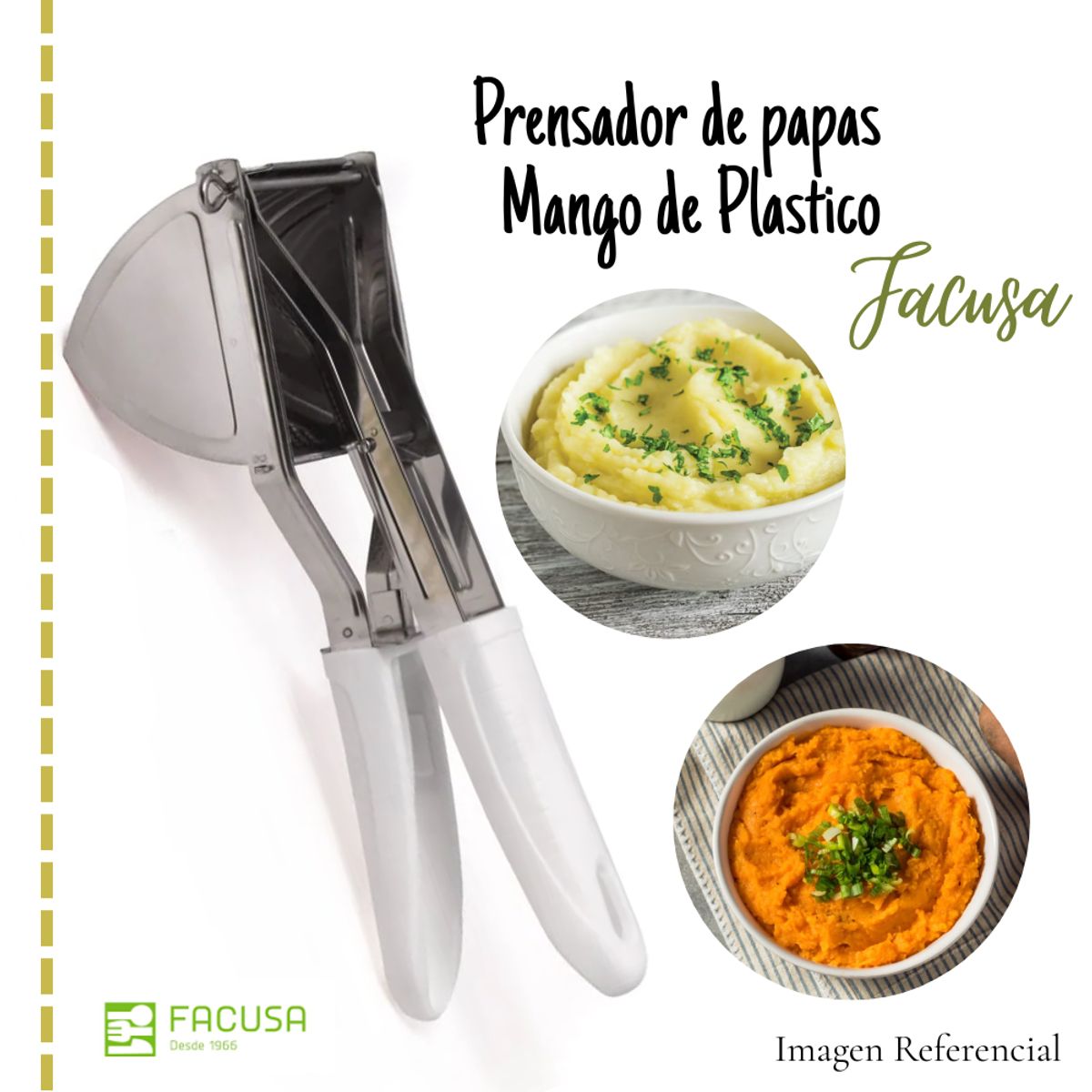 FACUSA - Prensador de Papa Facusa con Mango de Plastico