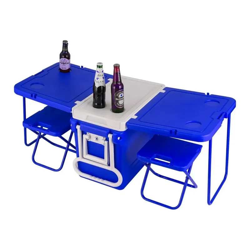 GENERICO - Cooler multifuncional plegable y accesorios - Azul