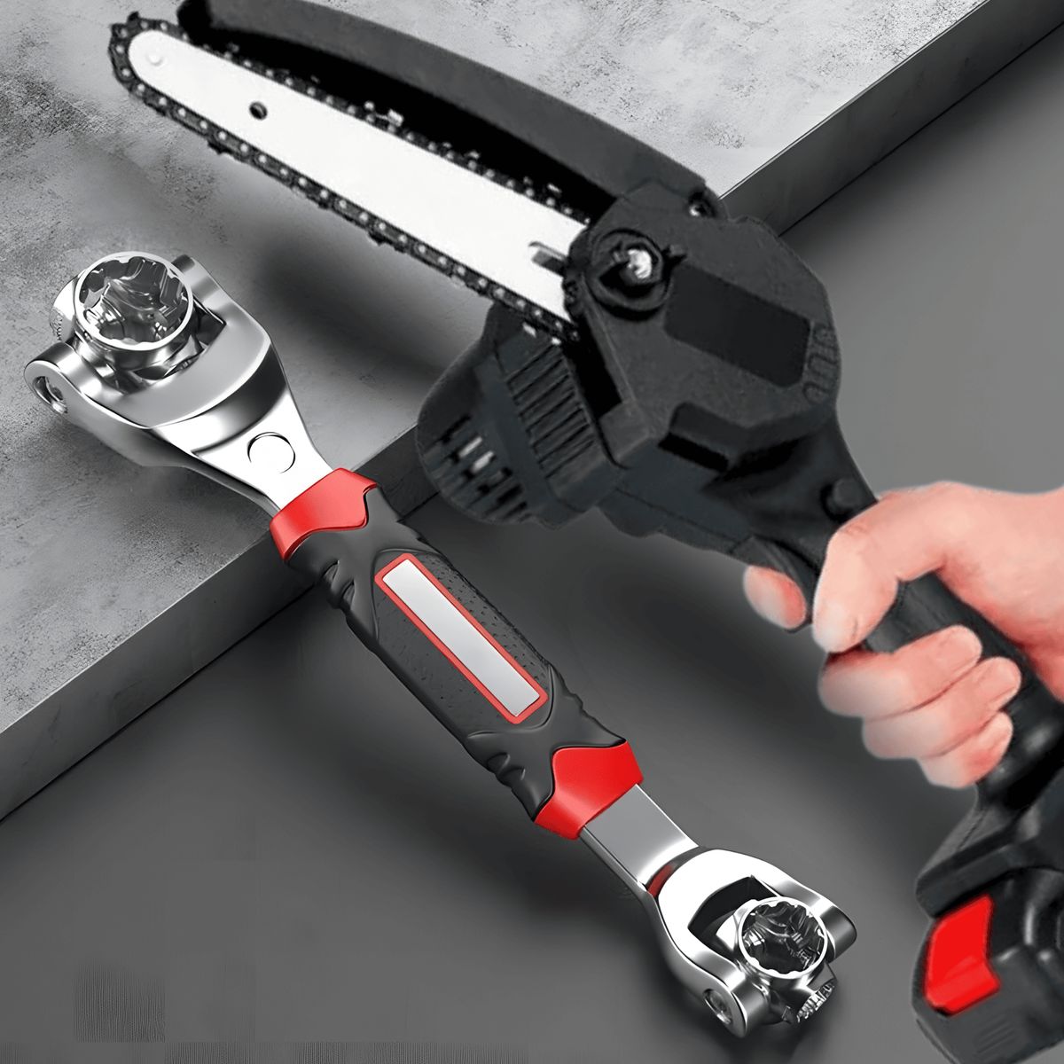 ROSH - Kit Completo: Motosierra + Llave 48 en 1