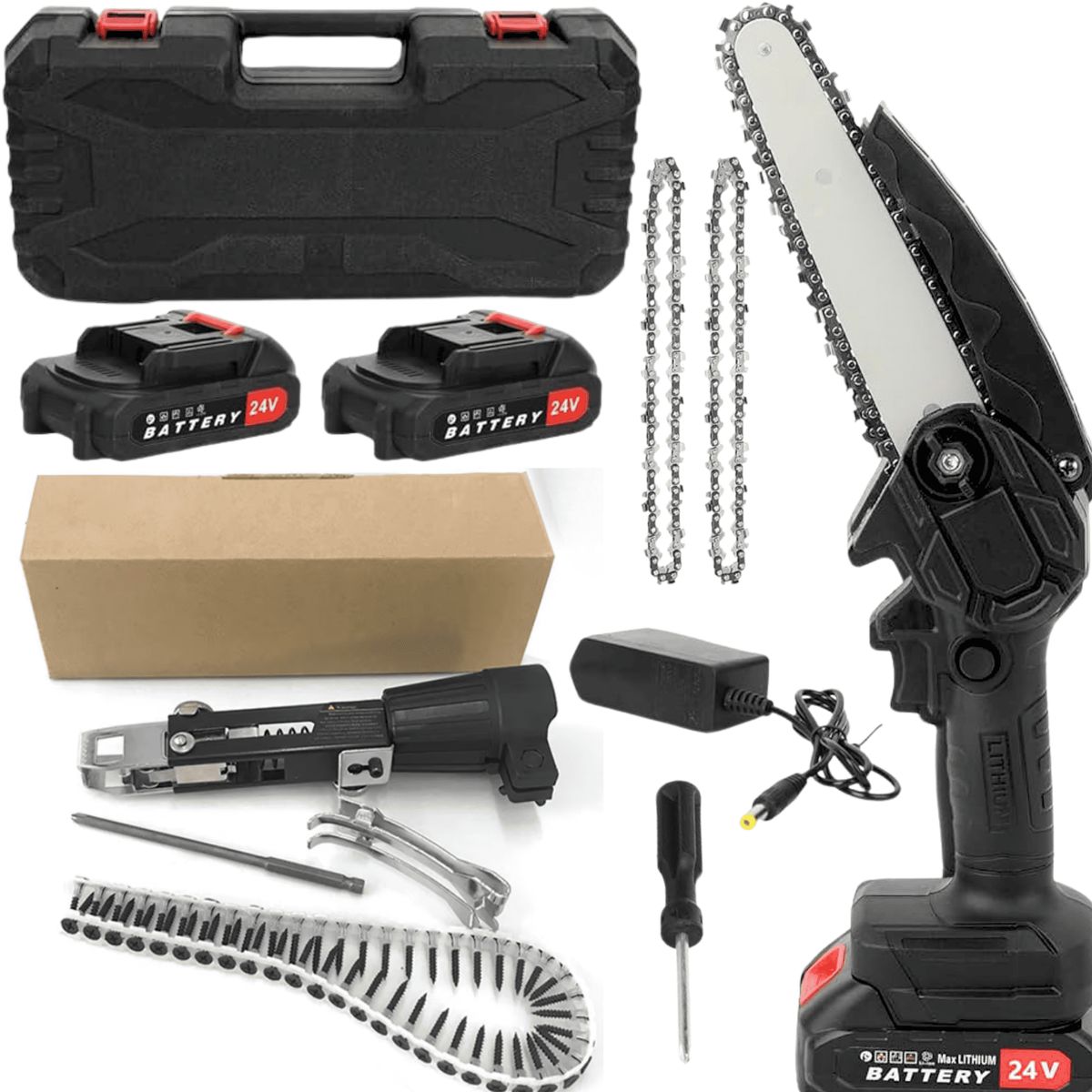 ROSH - Dúo Eficiente Motosierra + Adaptador para Clavos