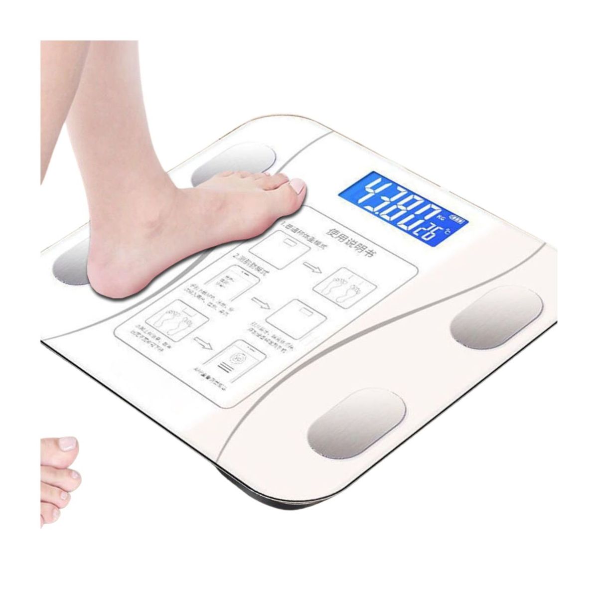 GENERICO - Balanza Inteligente con Bluetooth Recargable - Color Blanco