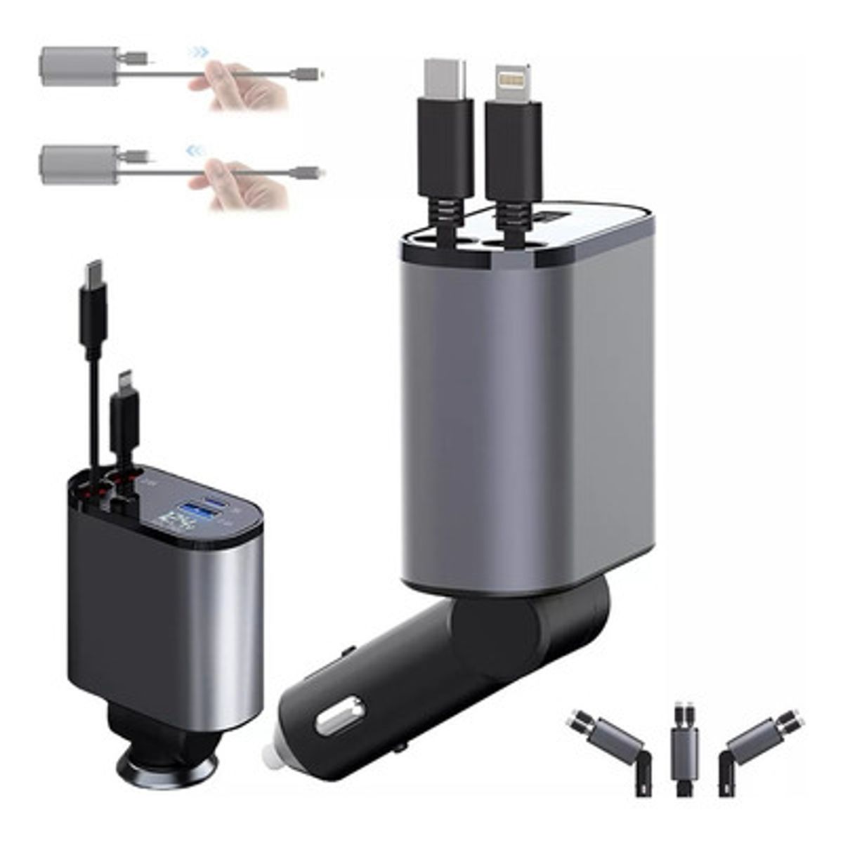 GENERICO - CARGA RAPIDA 120W COCHE 4 EN 1