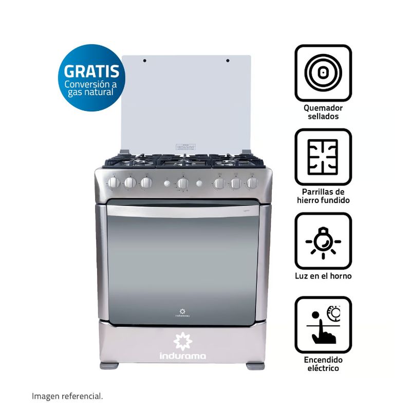 INDURAMA - COCINA A GAS PARMA 6 QUEMADORES INDURAMA