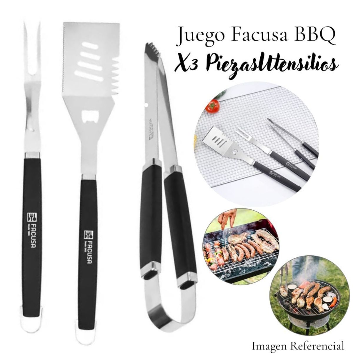 FACUSA - Juego de Utensilios Facusa X 03 BBQ