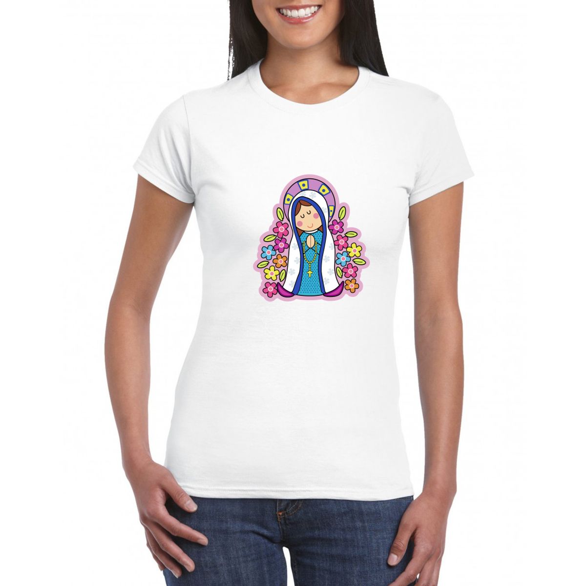 GENERICO - Polo Mujer Manga Corta Guadalupe - Blanco